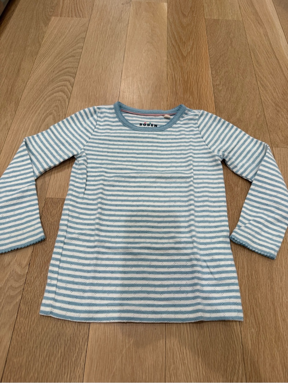 Boden Blue & White Striped Long-Sleeve Kids Top 4-5 years
